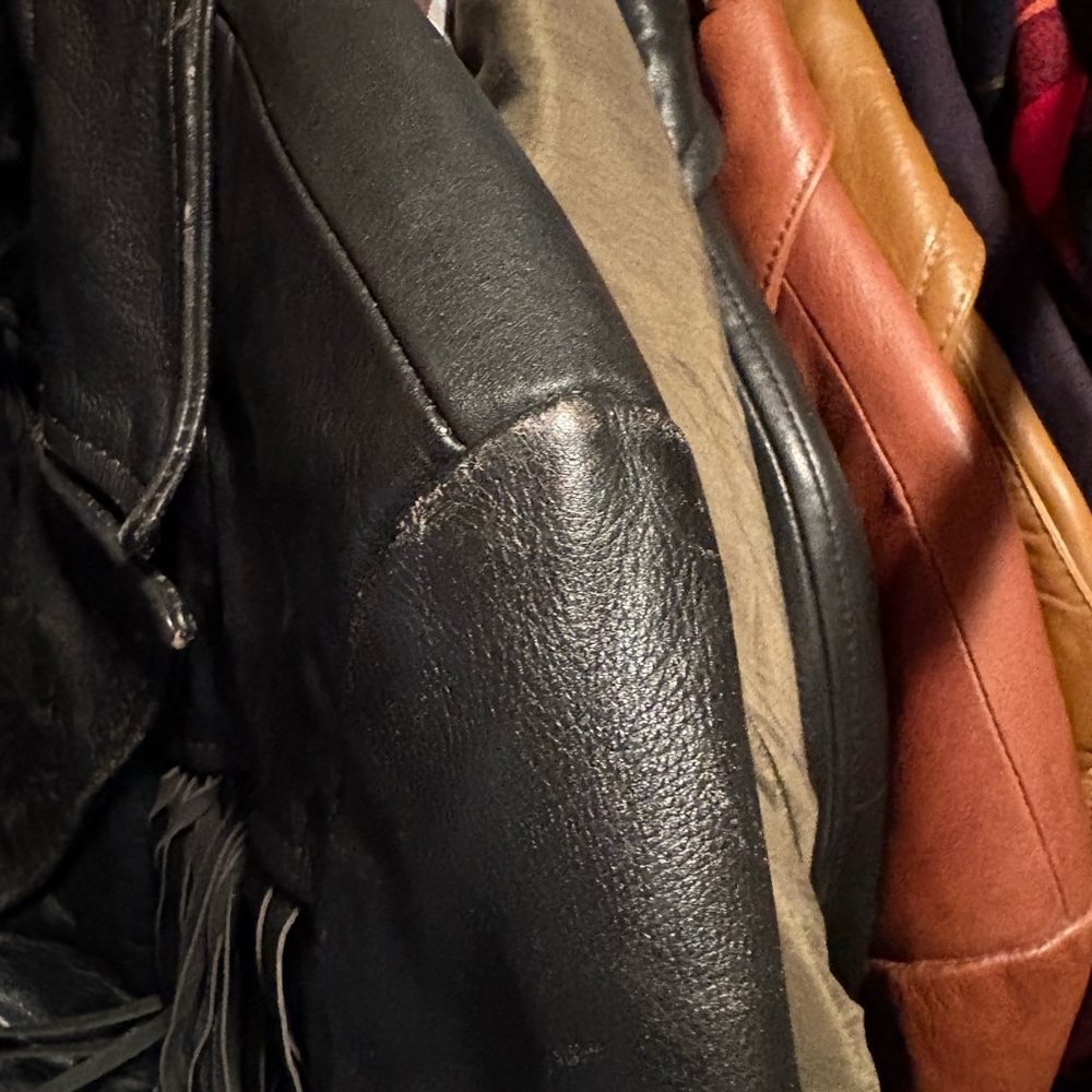 Vintage First Genuine Leather Jacket with Fringe - Picture 7 of 7